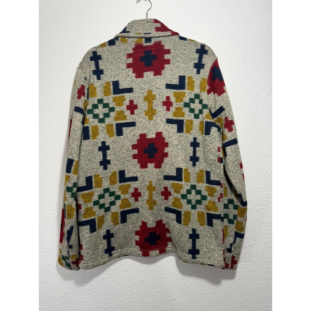 Levi's L Men's Shawl Collar Cardigan Sweater Geometric Pattern Button - Picture 3 of 9